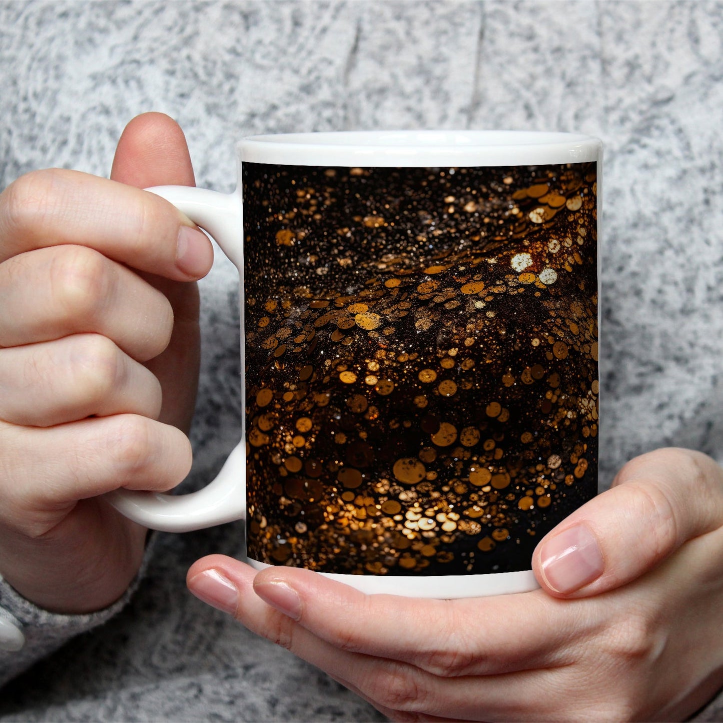 Motivtasse Kupferglanz wirbelt durch ein Sternenmeer der Nacht. - deyoli