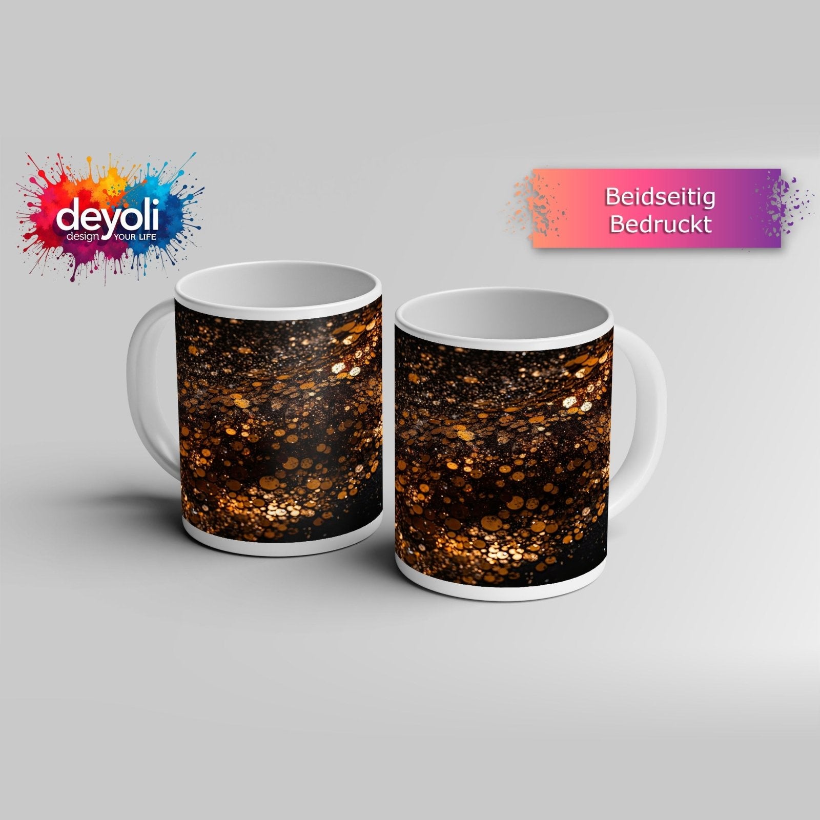 Motivtasse Kupferglanz wirbelt durch ein Sternenmeer der Nacht. - deyoli