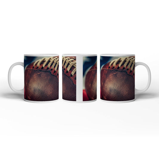 Motivtasse Leder, Naht, Geschichte – Football ganz nah. - deyoli