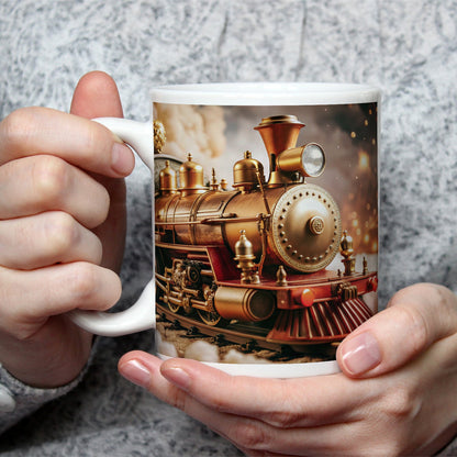 Motivtasse Magische Lokomotive dampft durch ein Märchen aus Licht. - deyoli