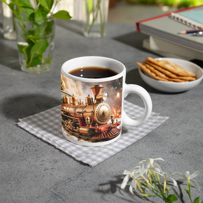 Motivtasse Magische Lokomotive dampft durch ein Märchen aus Licht. - deyoli
