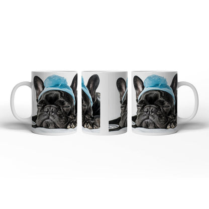 Motivtasse Müder Mops mit Fieber – Ruhe heilt auf vier Pfoten. - deyoli