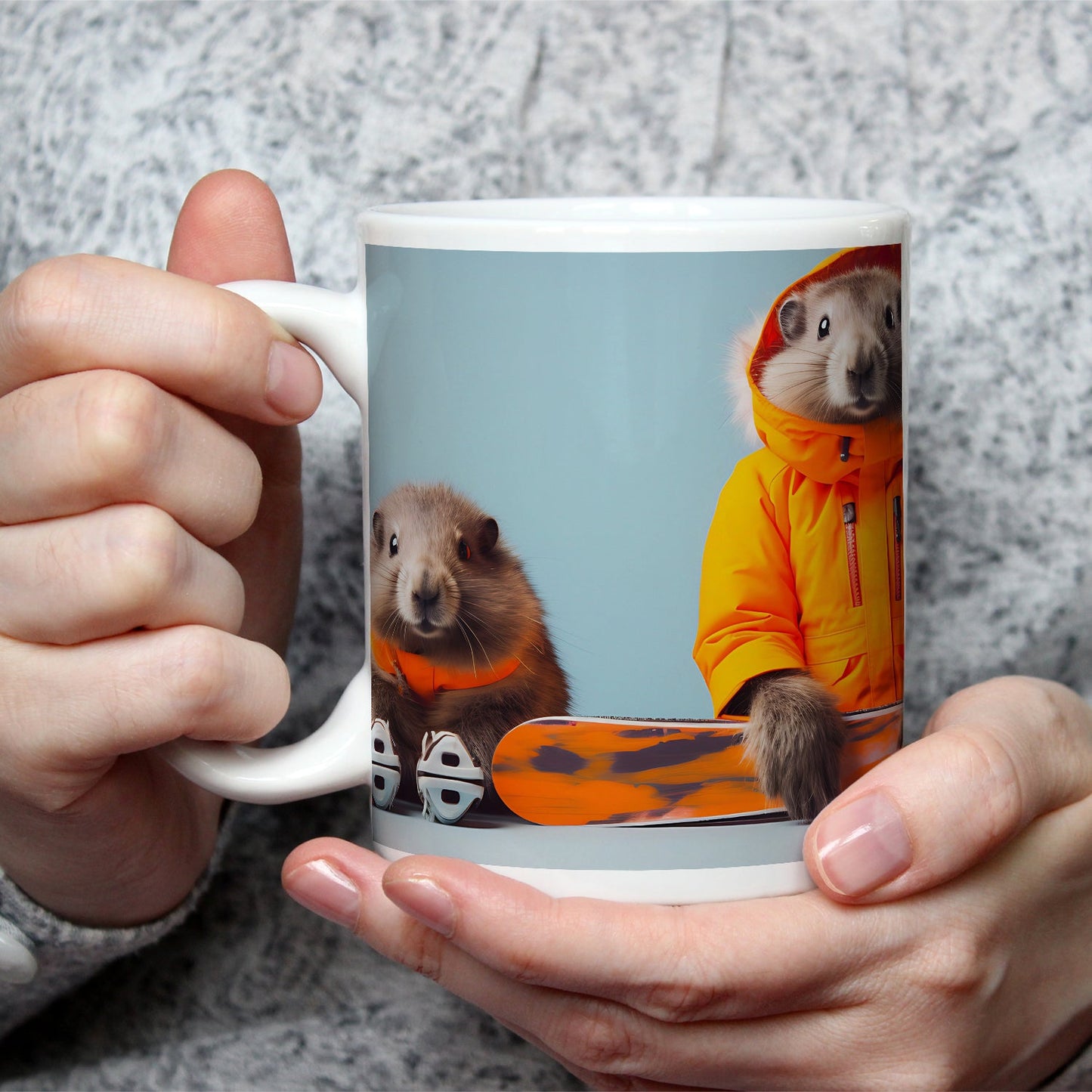 Motivtasse Murmeltier - Duo bereit für den großen Pistenabflug. - deyoli