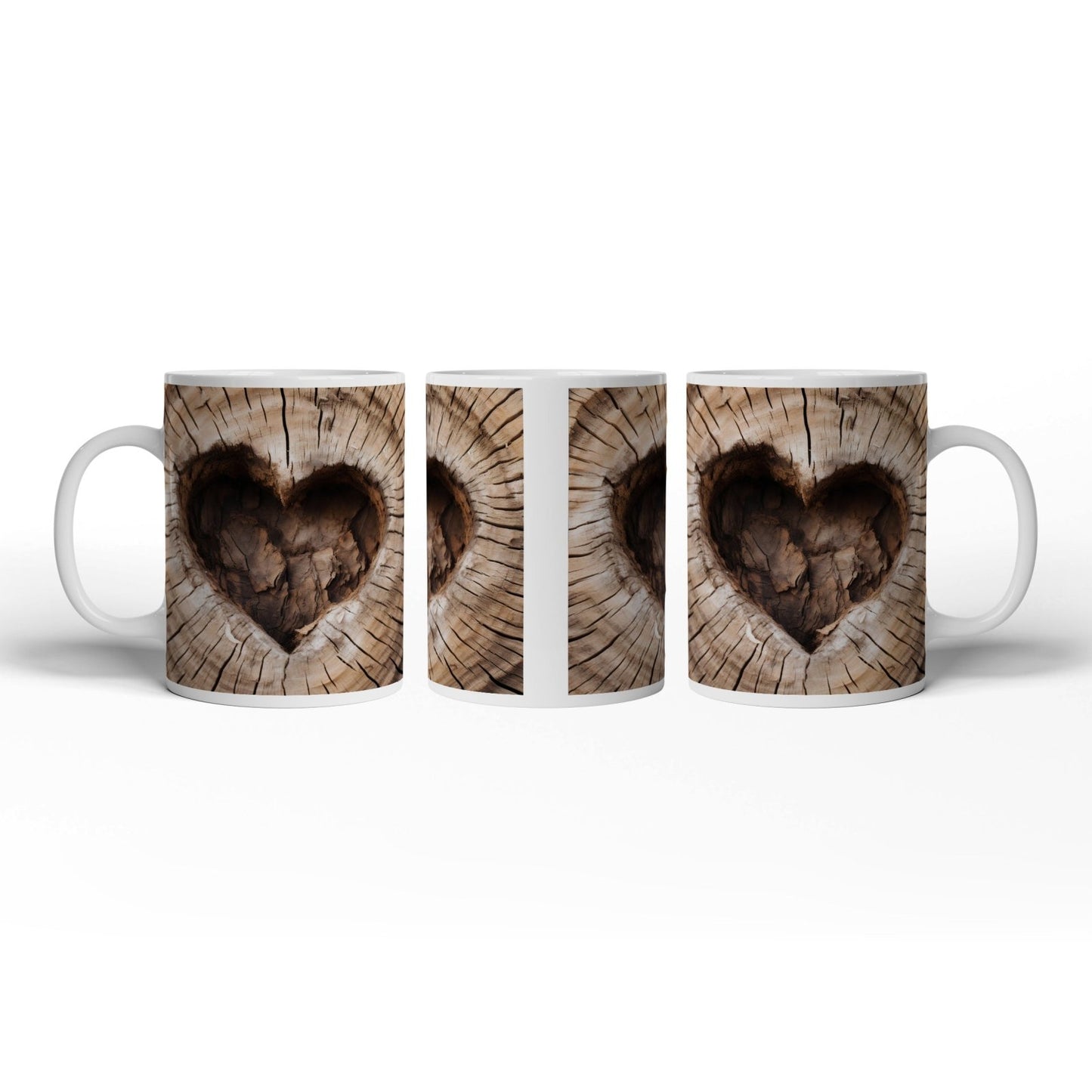 Motivtasse Natürliches Herz – gewachsen im Stamm der Zeit. - deyoli