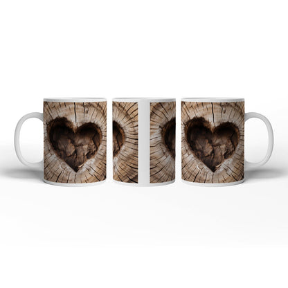 Motivtasse Natürliches Herz – gewachsen im Stamm der Zeit. - deyoli
