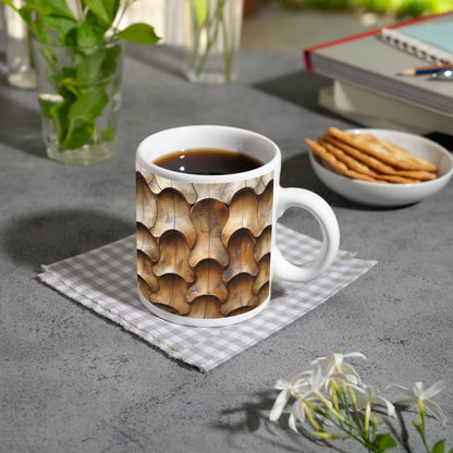 Motivtasse Organische Muster – geschnitztes Holz in weicher Bewegung. - deyoli