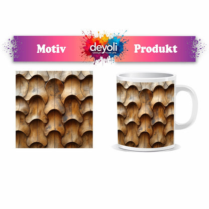 Motivtasse Organische Muster – geschnitztes Holz in weicher Bewegung. - deyoli