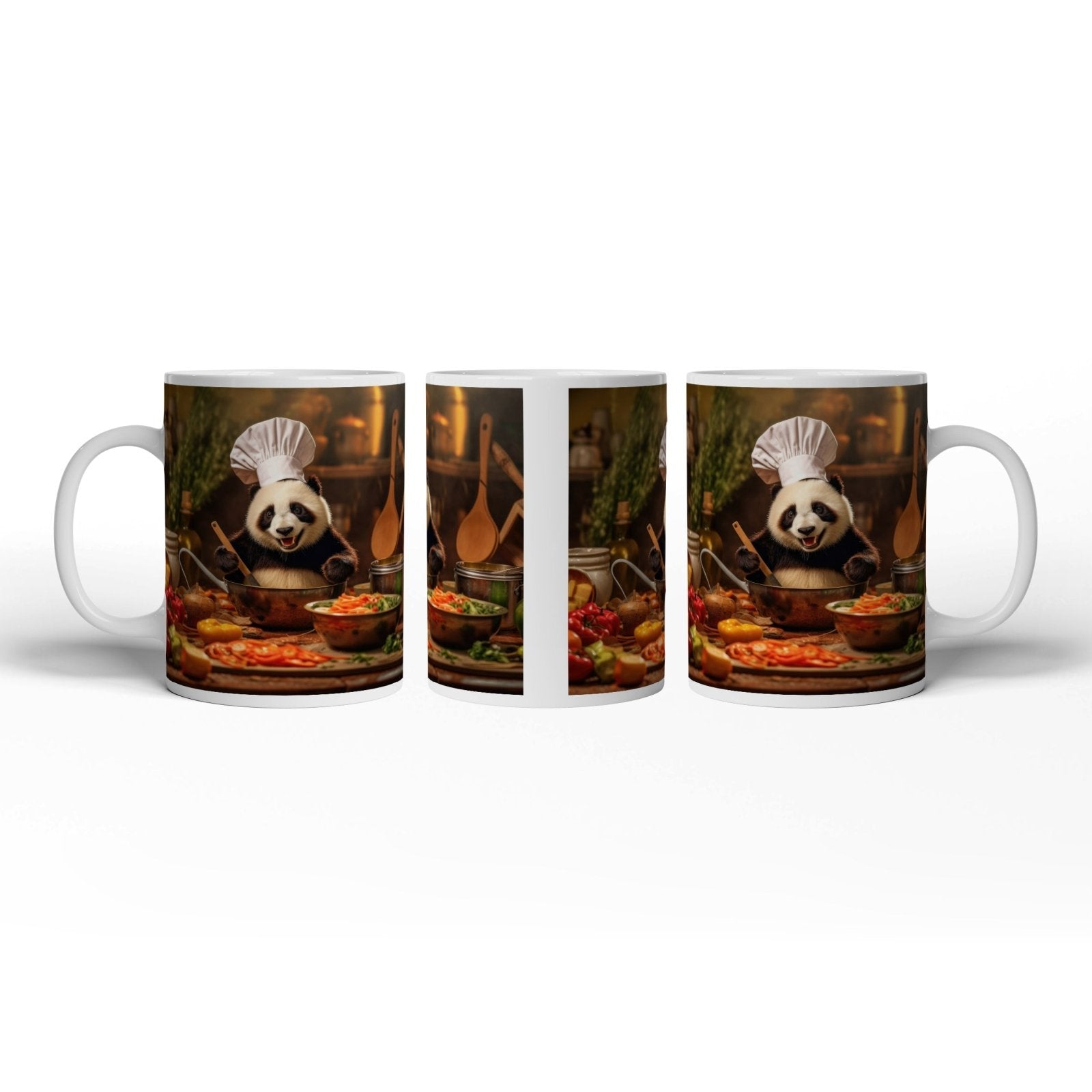 Motivtasse Panda - Chefkoch – Genuss mit Bambus und Gemüse. - deyoli