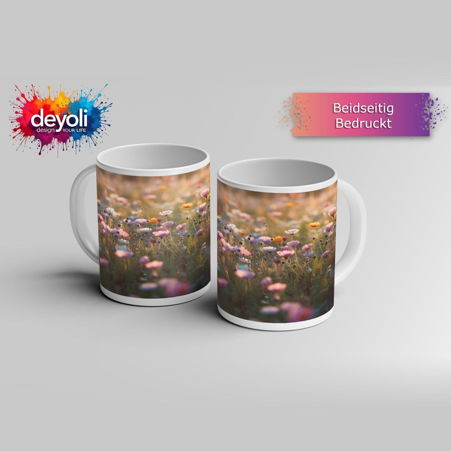 Motivtasse Pastellträume tanzen im sanften Licht der Morgenröte. - deyoli