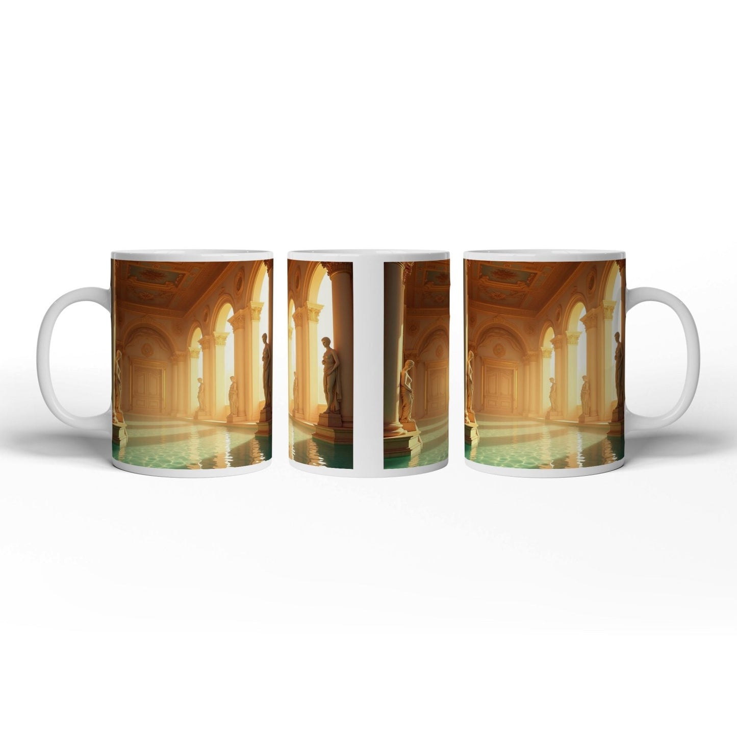 Motivtasse Prunkvoller Säulengang, wo Stille und Eleganz sich spiegeln. - deyoli