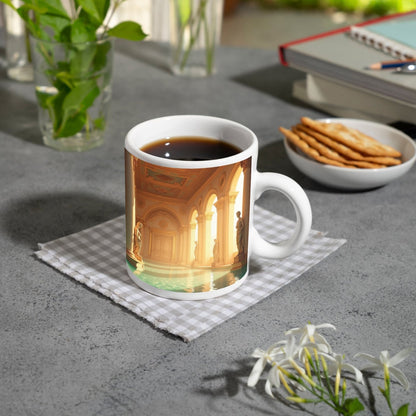 Motivtasse Prunkvoller Säulengang, wo Stille und Eleganz sich spiegeln. - deyoli