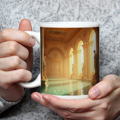 Motivtasse Prunkvoller Säulengang, wo Stille und Eleganz sich spiegeln. - deyoli