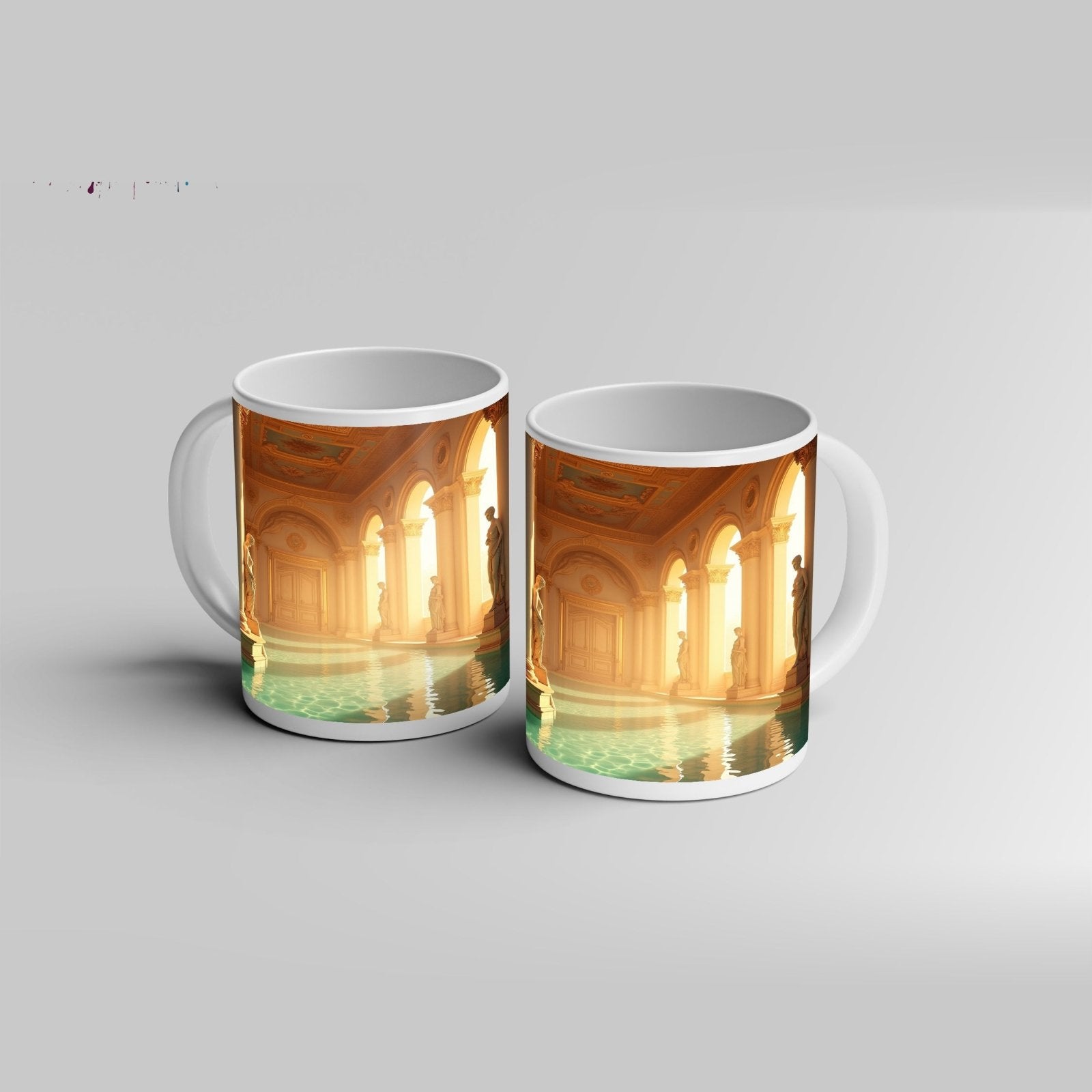 Motivtasse Prunkvoller Säulengang, wo Stille und Eleganz sich spiegeln. - deyoli
