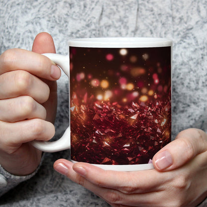 Motivtasse Rubinrote Kristalle funkeln im Bokeh der Fantasie. - deyoli