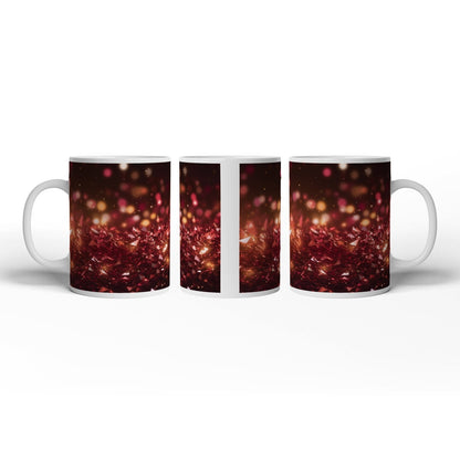 Motivtasse Rubinrote Kristalle funkeln im Bokeh der Fantasie. - deyoli