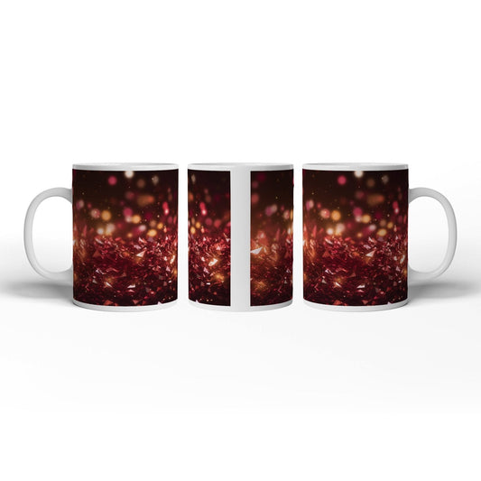 Motivtasse Rubinrote Kristalle funkeln im Bokeh der Fantasie. - deyoli
