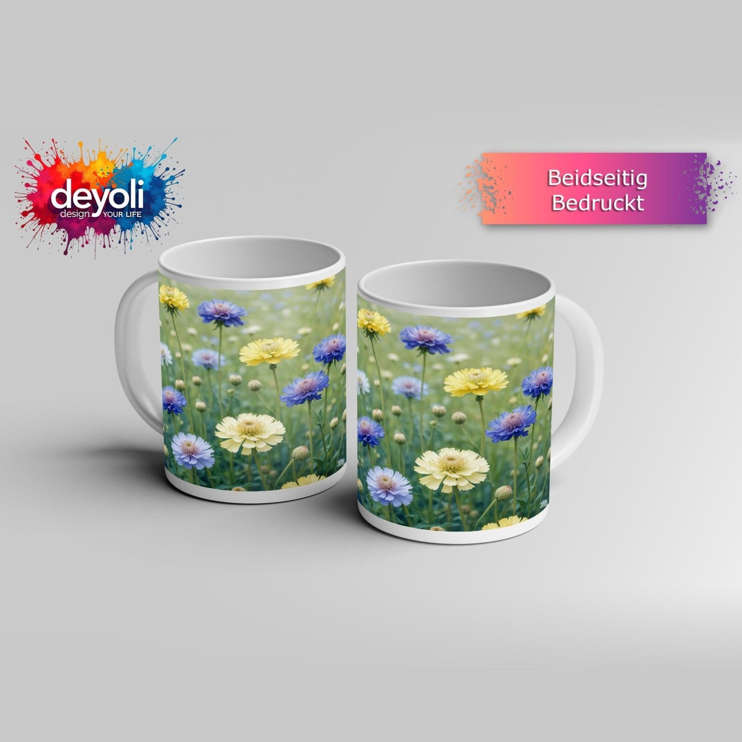 Motivtasse Sonnige Wiesenblüten flüstern vom Sommer im Wind. - deyoli