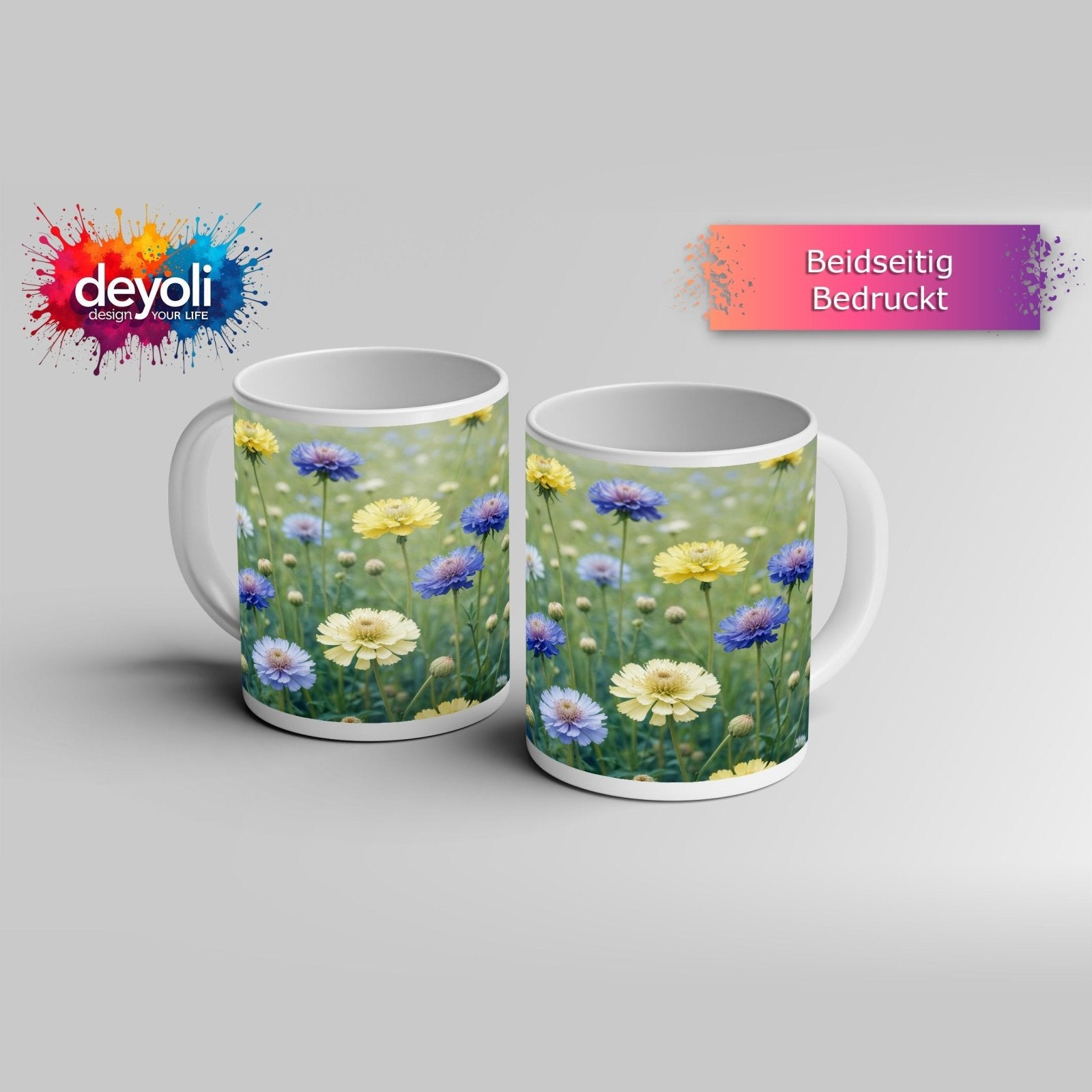 Motivtasse Sonnige Wiesenblüten flüstern vom Sommer im Wind. - deyoli