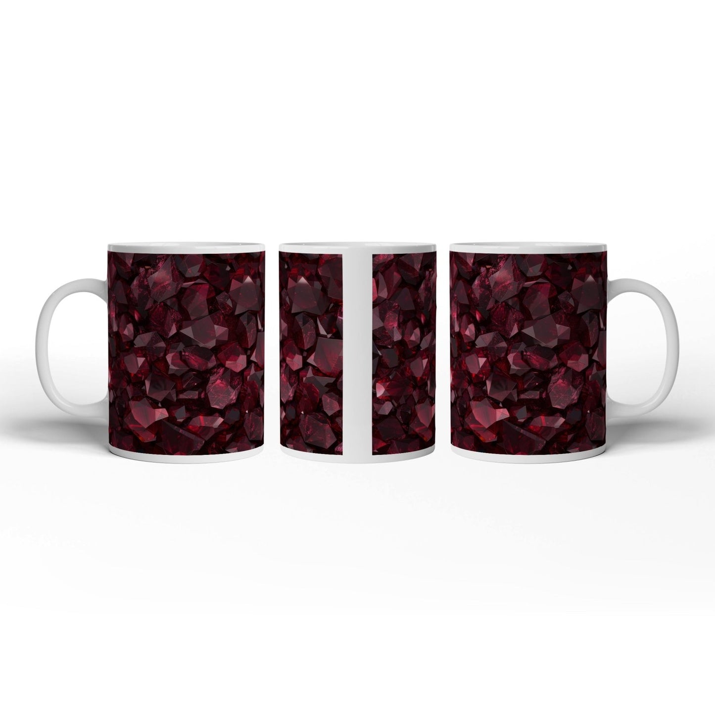 Motivtasse Tiefrote Edelsteine funkeln in mystischer Dichte. - deyoli