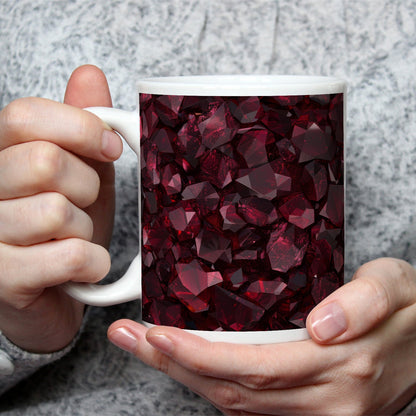Motivtasse Tiefrote Edelsteine funkeln in mystischer Dichte. - deyoli