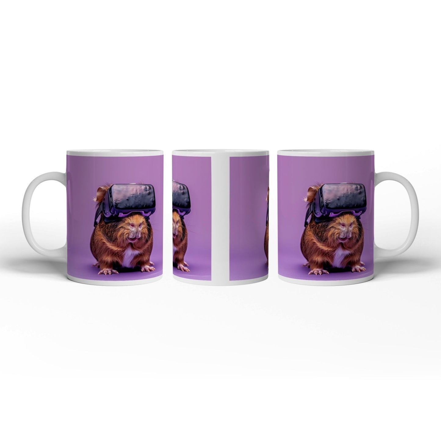 Motivtasse VR - Meerschwein – futuristisch, flauschig, völlig vertieft. - deyoli