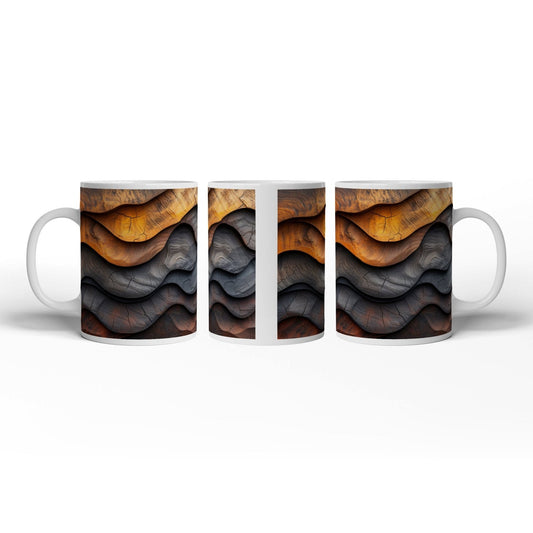 Motivtasse Wellen aus Holz – natürliche Eleganz in rhythmischer Struktur. - deyoli
