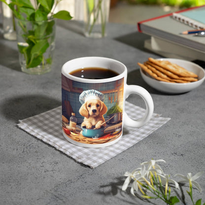 Motivtasse Welpenküche – ein kleiner Chef zaubert große Gerichte. - deyoli