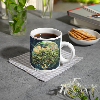 Motivtasse Wurzeln in den Sternen – die Erde ruht im Baum. - deyoli