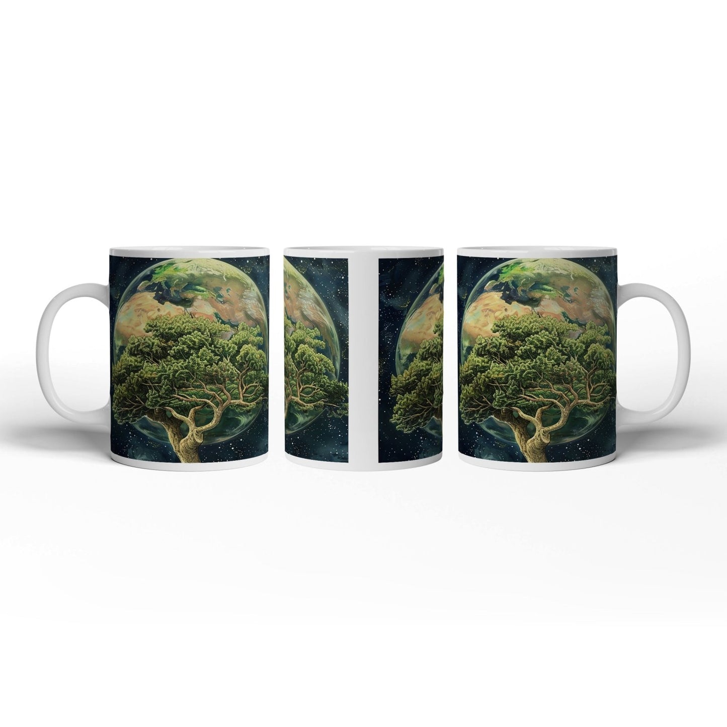 Motivtasse Wurzeln in den Sternen – die Erde ruht im Baum. - deyoli