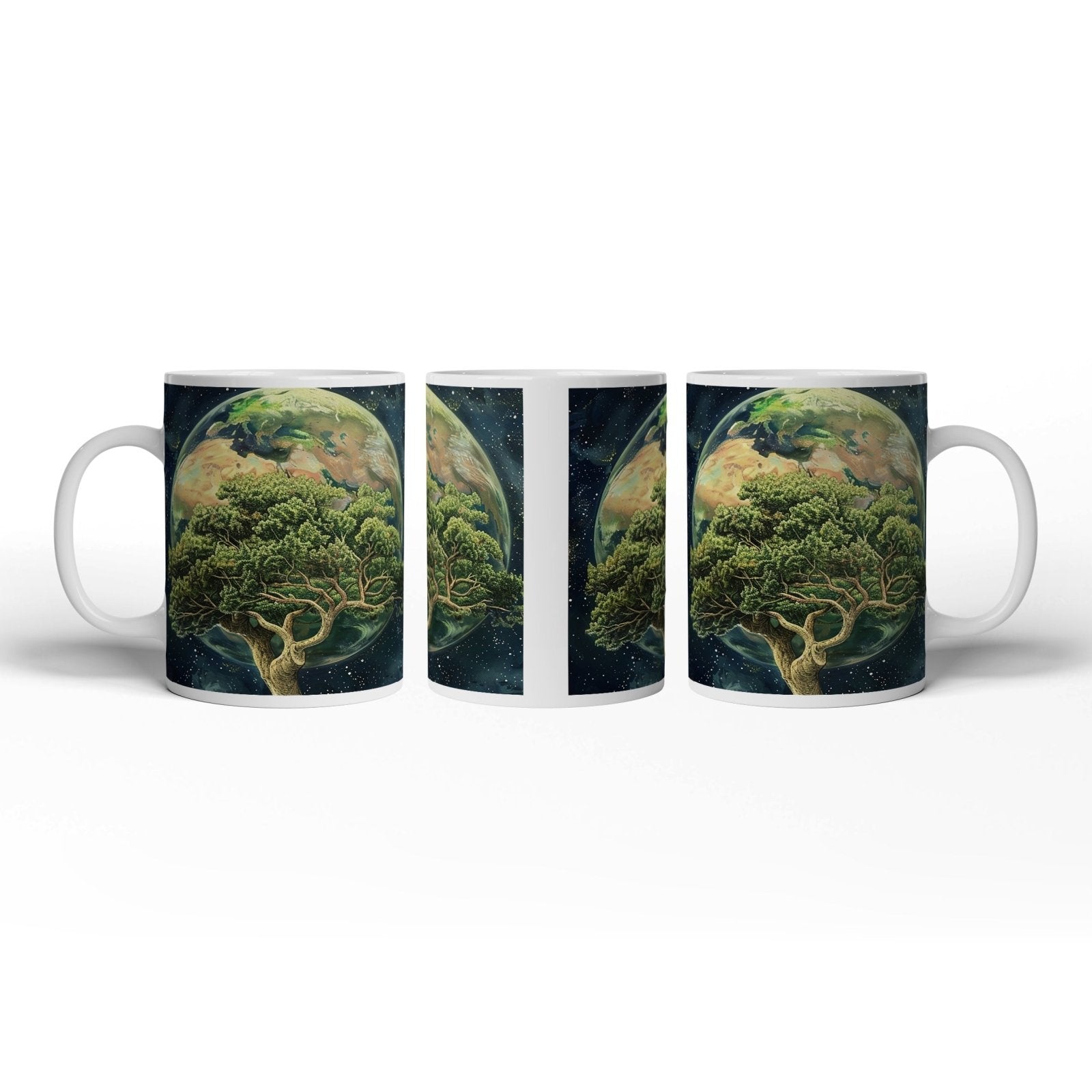 Motivtasse Wurzeln in den Sternen – die Erde ruht im Baum. - deyoli