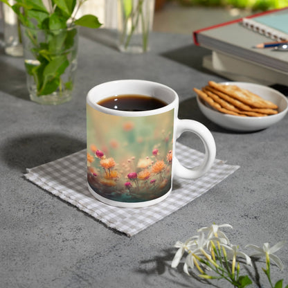 Motivtasse Zarte Blüten schweben in träumerischer Unschärfe. - deyoli