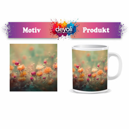 Motivtasse Zarte Blüten schweben in träumerischer Unschärfe. - deyoli