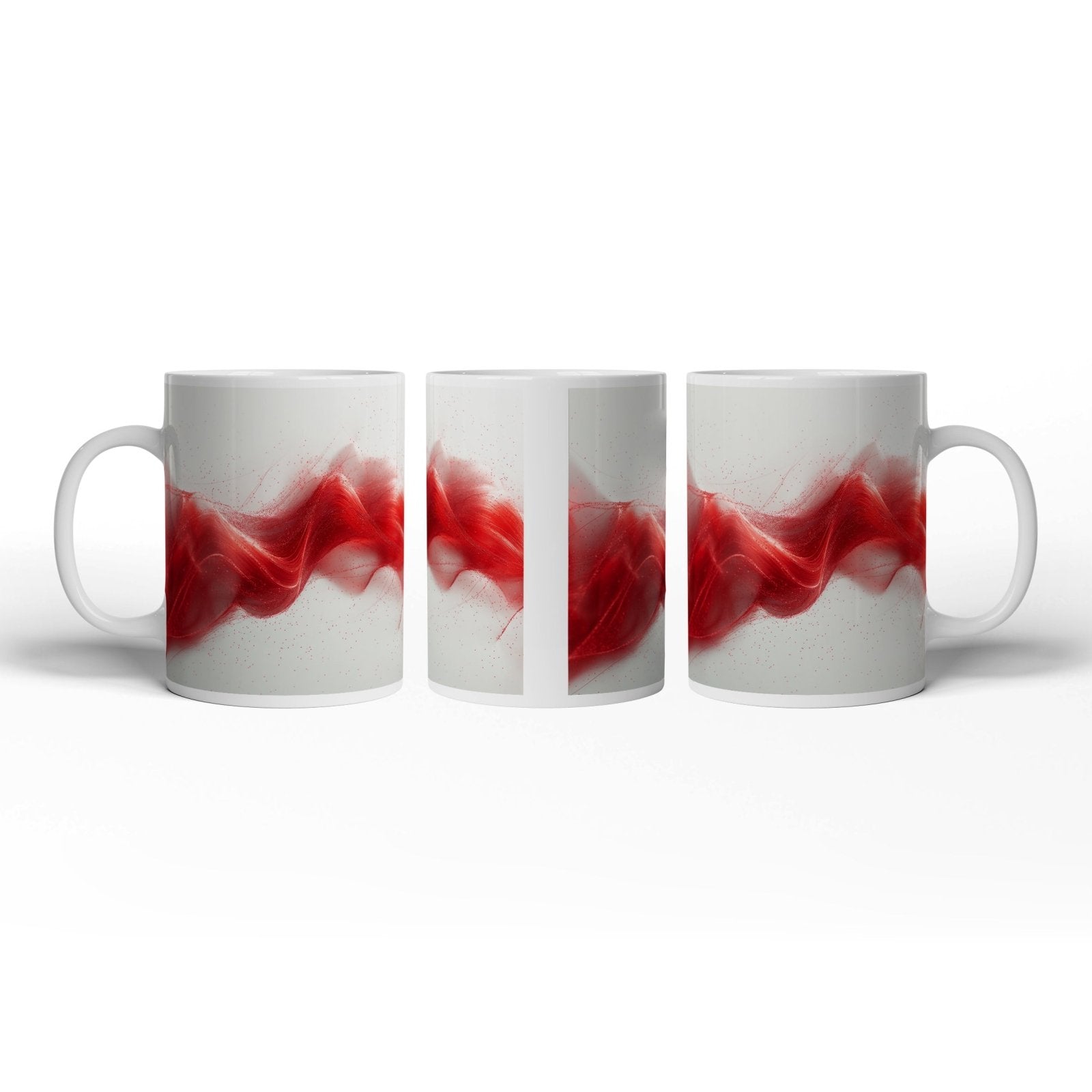 Motivtasse Zarter Schimmer aus rotem Licht, schwerelos im Raum. - deyoli