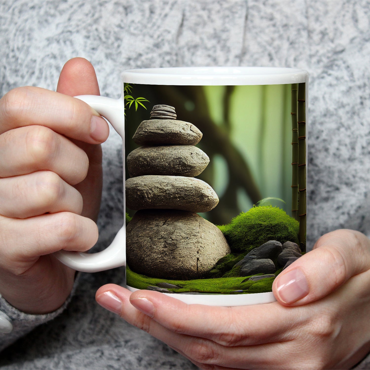 Motivtasse Zen - Magie – Steine und Bambus in perfekter Harmonie. - deyoli