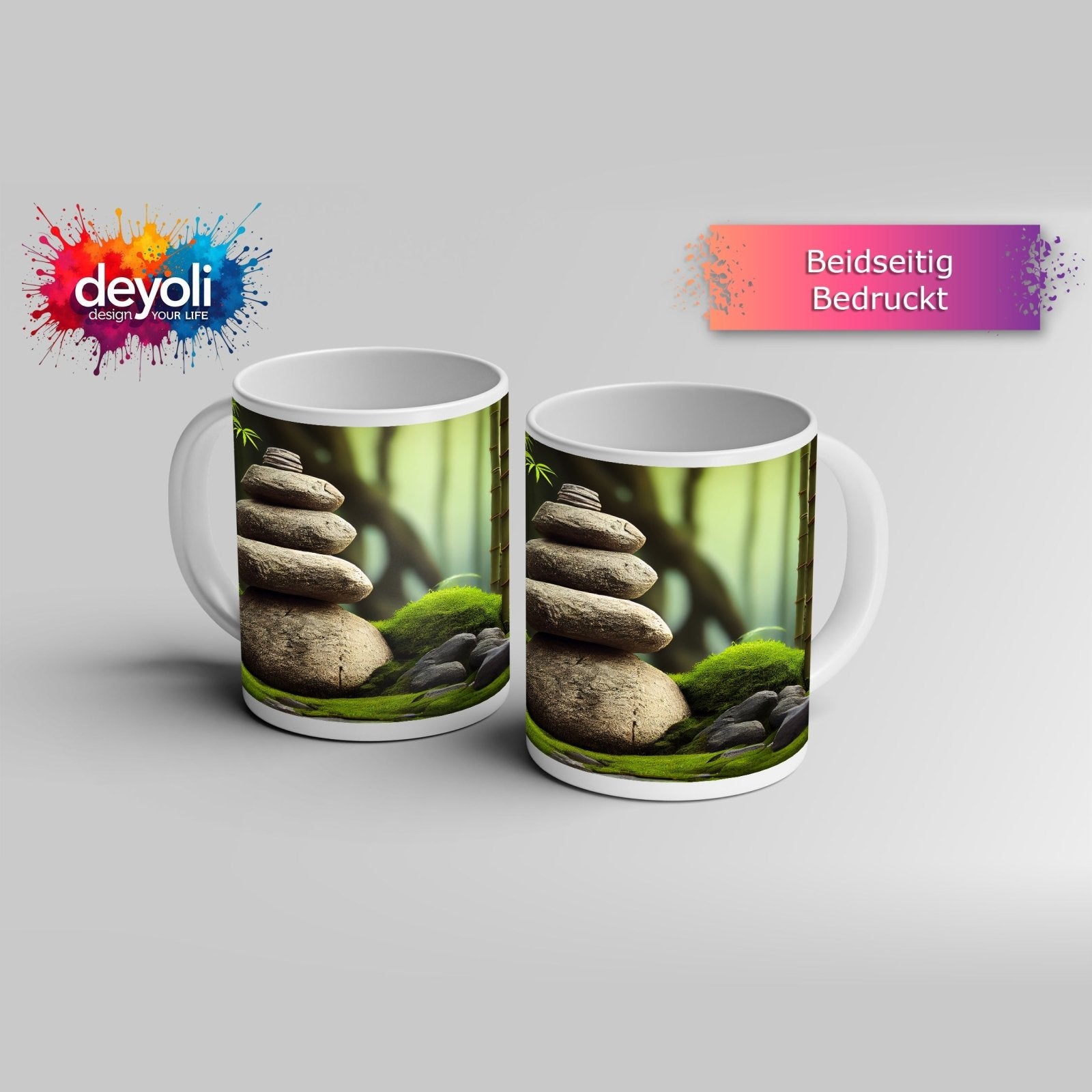 Motivtasse Zen - Magie – Steine und Bambus in perfekter Harmonie. - deyoli