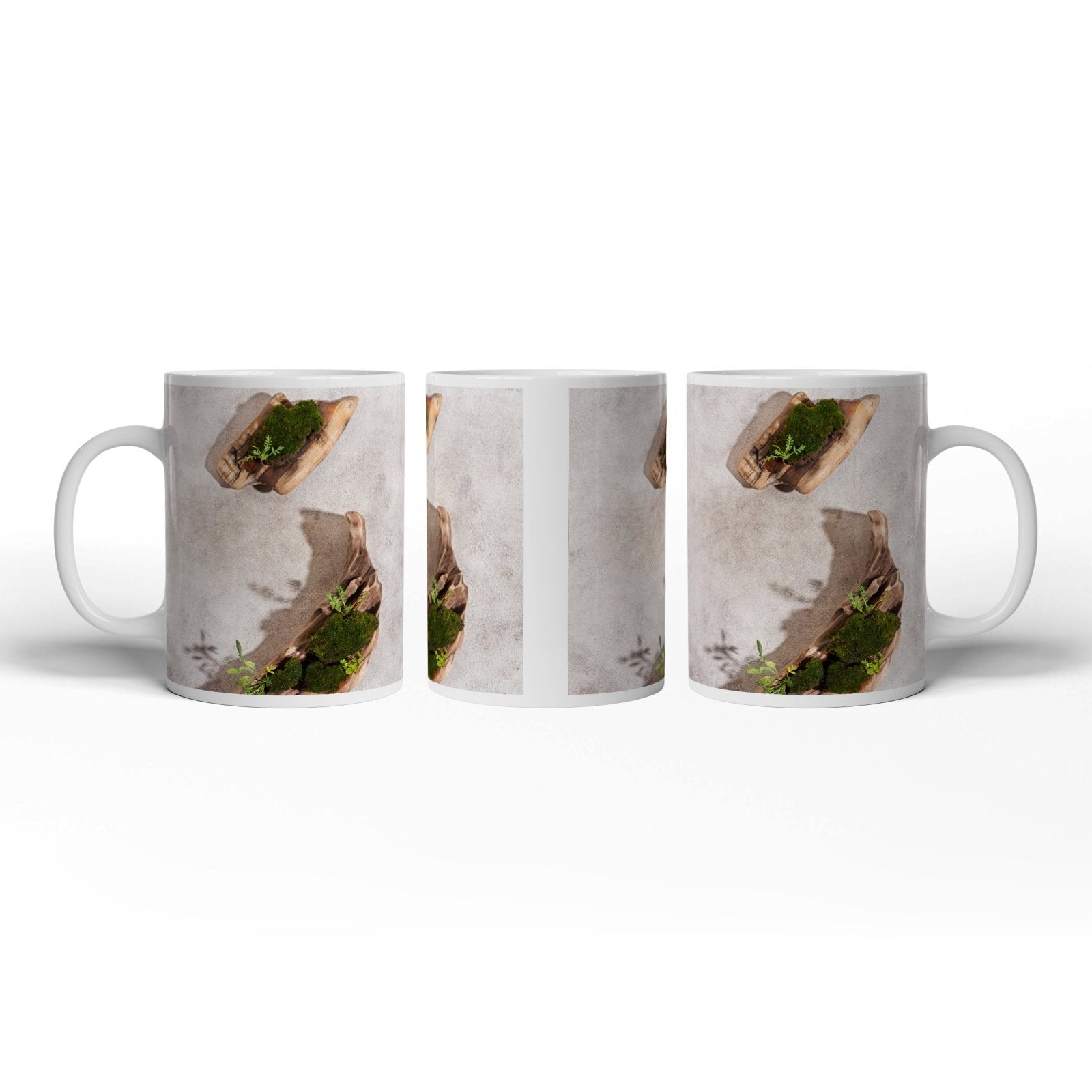 Motivtasse Zen trifft Design – Moosgarten auf Treibholz. - deyoli