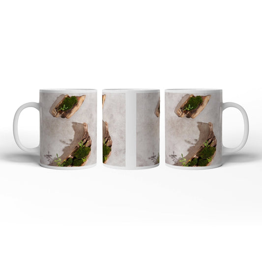 Motivtasse Zen trifft Design – Moosgarten auf Treibholz. - deyoli