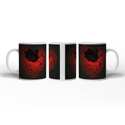 Motivtasse Zersprungenes Herz offenbart dunkle Leere der Sehnsucht. - deyoli