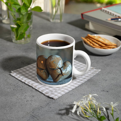 Motivtasse Zwei gebrochene Herzen – vereint in stiller Stärke. - deyoli