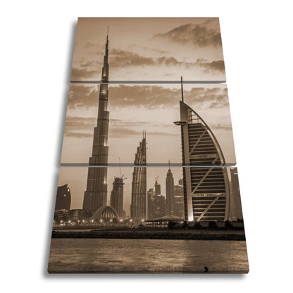 XXL Leinwandbild Dubai Skyline Burj Khalifa Abendhimmel 60x40 cm - deyoli