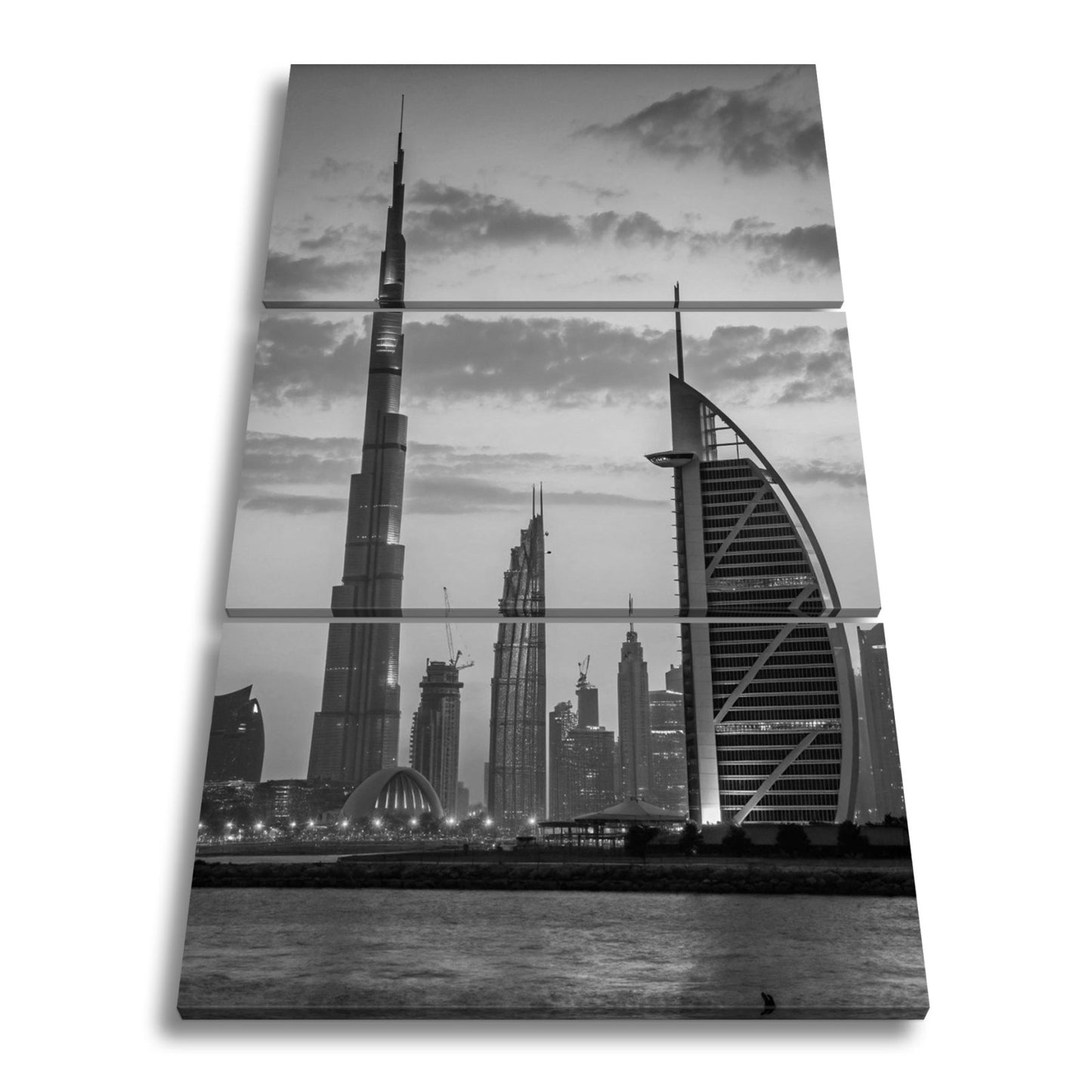 XXL Leinwandbild Dubai Skyline Burj Khalifa Abendhimmel 60x40 cm - deyoli